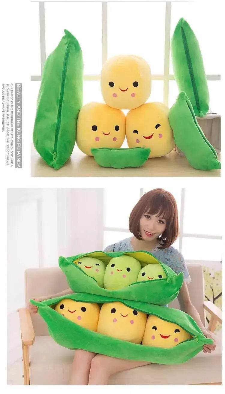 Cute Plush Peas Filled Plant Toy Creative Pea Children Kawaii Doll Bean Baby Pillow Cushion Girl Gift - ToylandEU