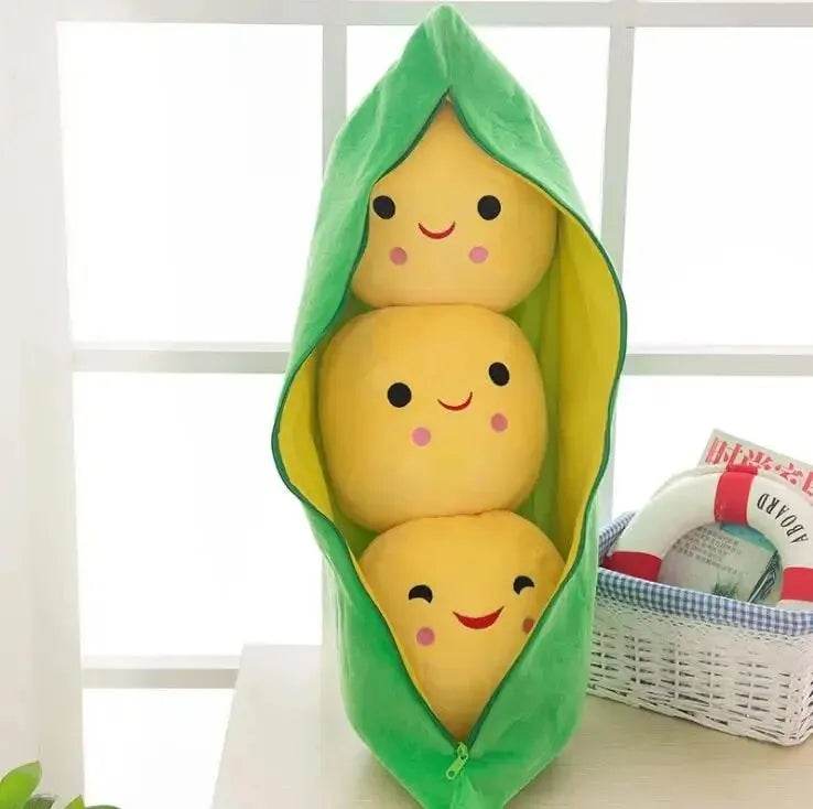 Cute Plush Peas Filled Plant Toy Creative Pea Children Kawaii Doll Bean Baby Pillow Cushion Girl Gift - ToylandEU