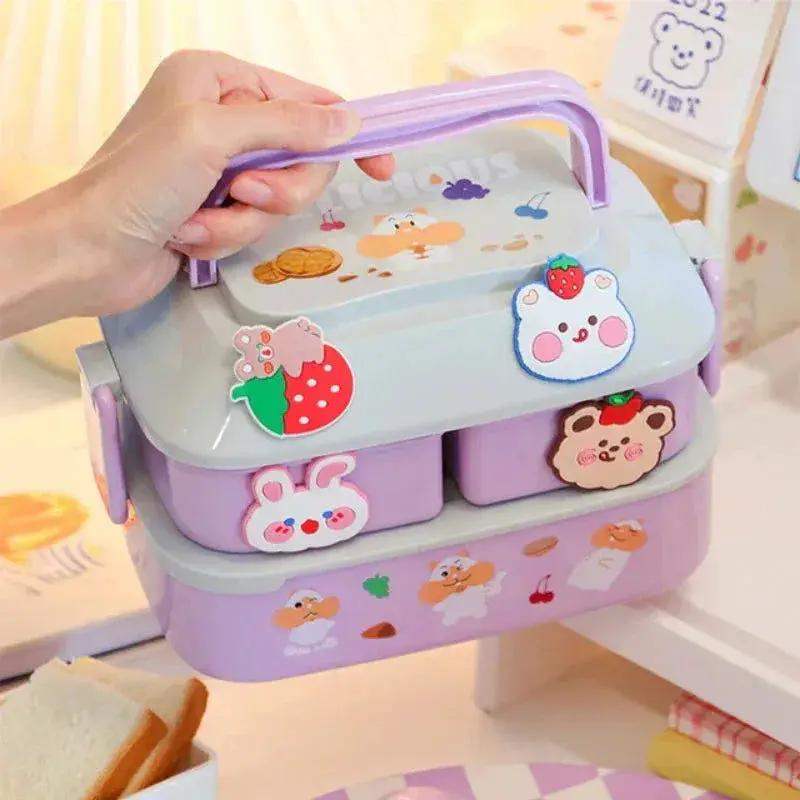 Portable Kids Double Layer Microwave Safe Bento Box For Lunch - ToylandEU