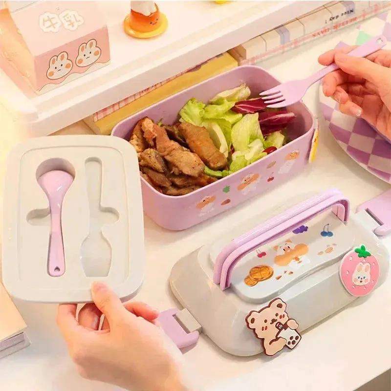 Portable Kids Double Layer Microwave Safe Bento Box For Lunch - ToylandEU