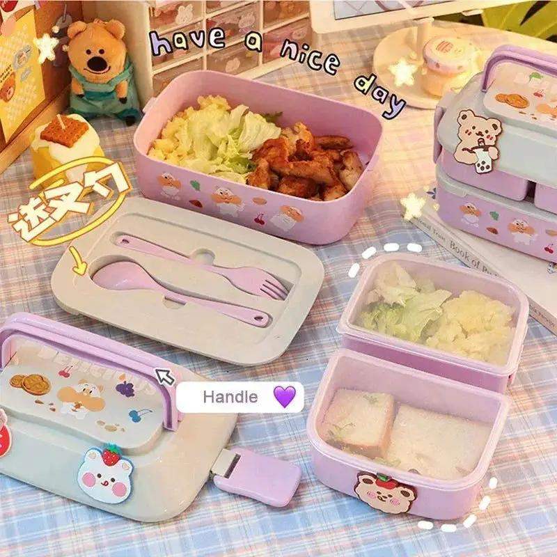Portable Kids Double Layer Microwave Safe Bento Box For Lunch - ToylandEU