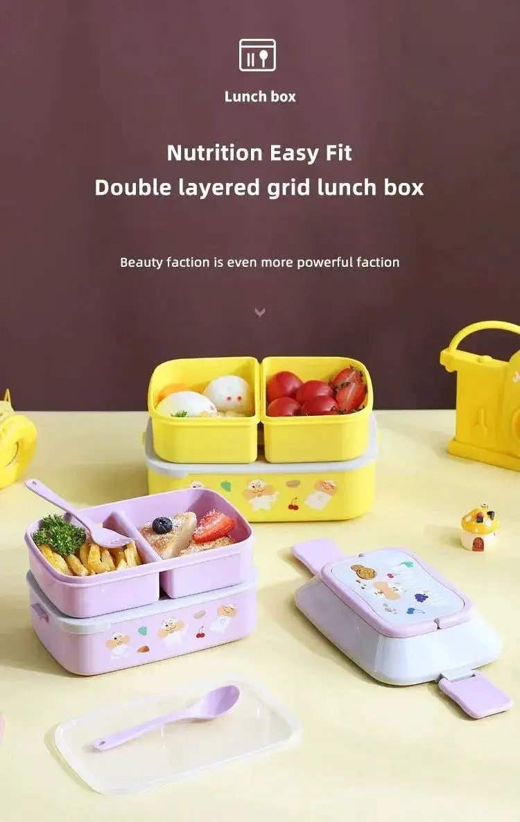Portable Kids Double Layer Microwave Safe Bento Box For Lunch - ToylandEU