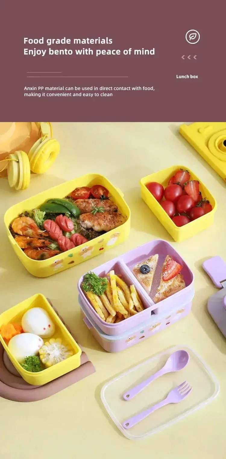 Portable Kids Double Layer Microwave Safe Bento Box For Lunch - ToylandEU