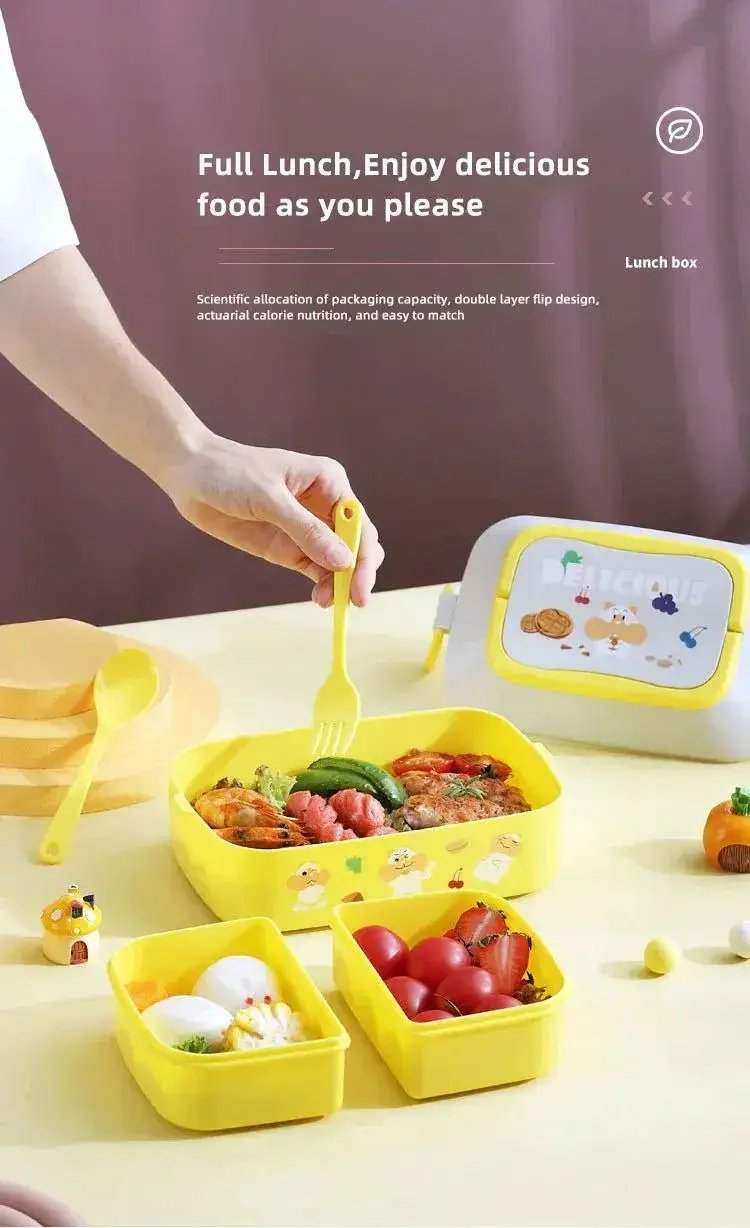 Portable Kids Double Layer Microwave Safe Bento Box For Lunch - ToylandEU