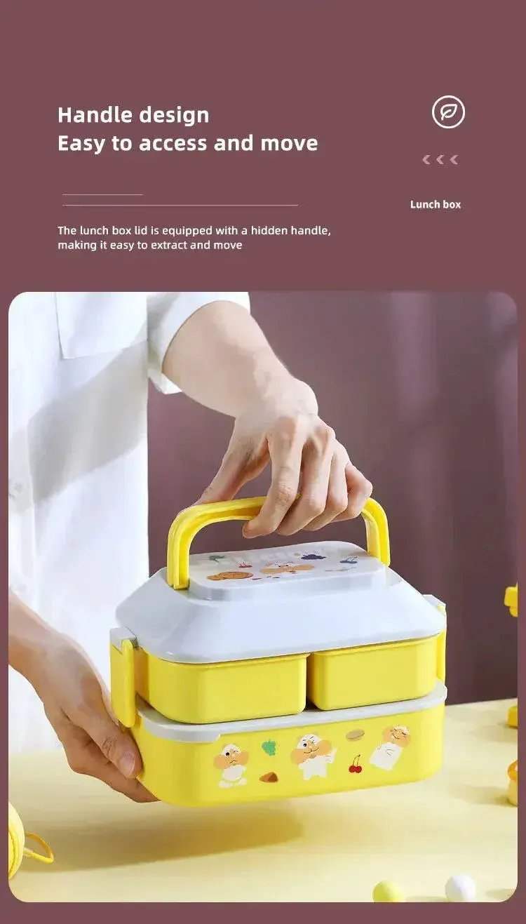 Portable Kids Double Layer Microwave Safe Bento Box For Lunch - ToylandEU