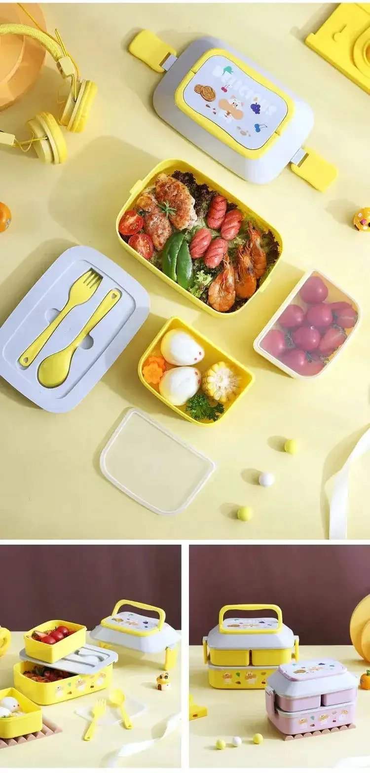 Portable Kids Double Layer Microwave Safe Bento Box For Lunch - ToylandEU