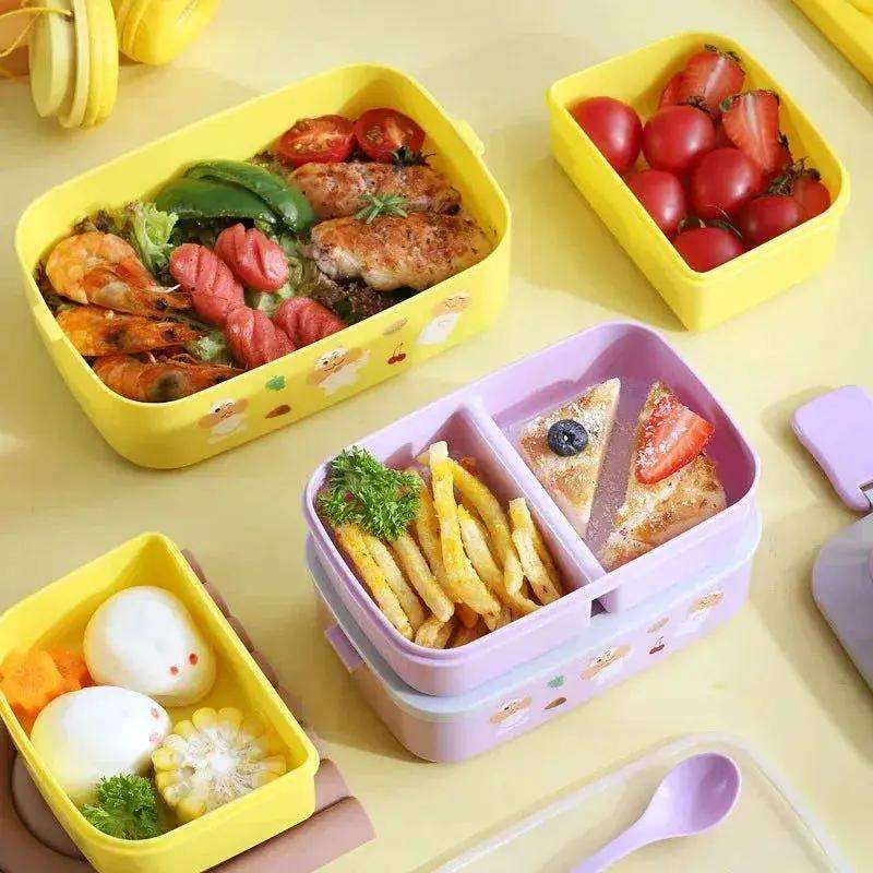 Portable Kids Double Layer Microwave Safe Bento Box For Lunch - ToylandEU
