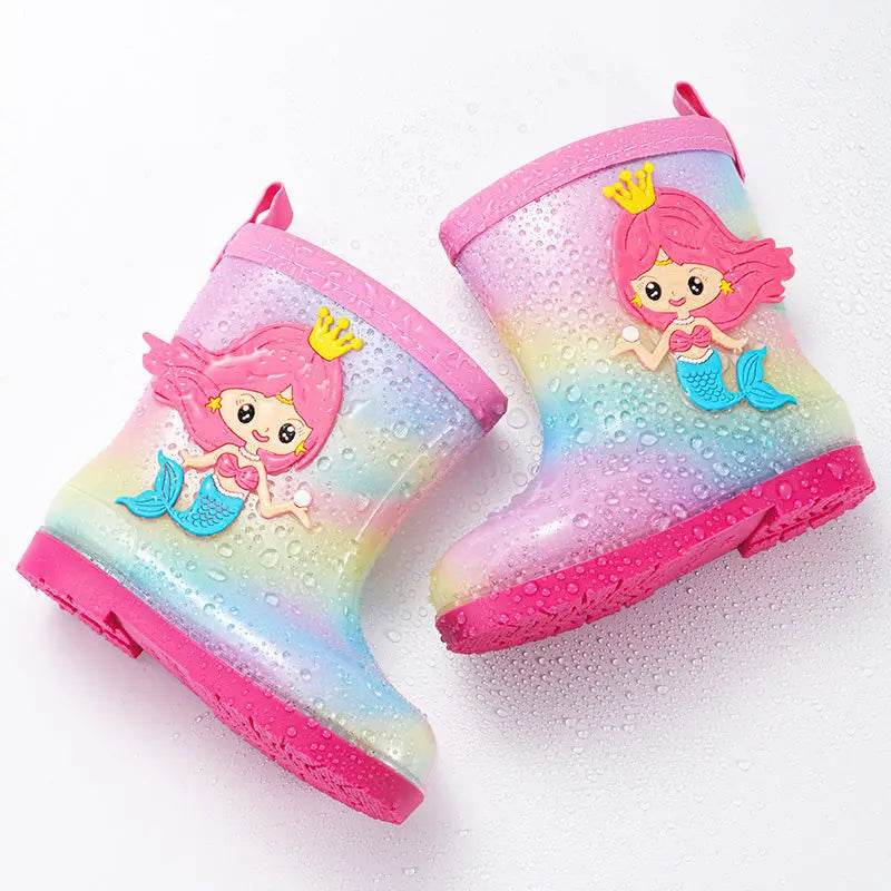 Cute Rain Boots Cartoon Print Waterproof For Girls - ToylandEU