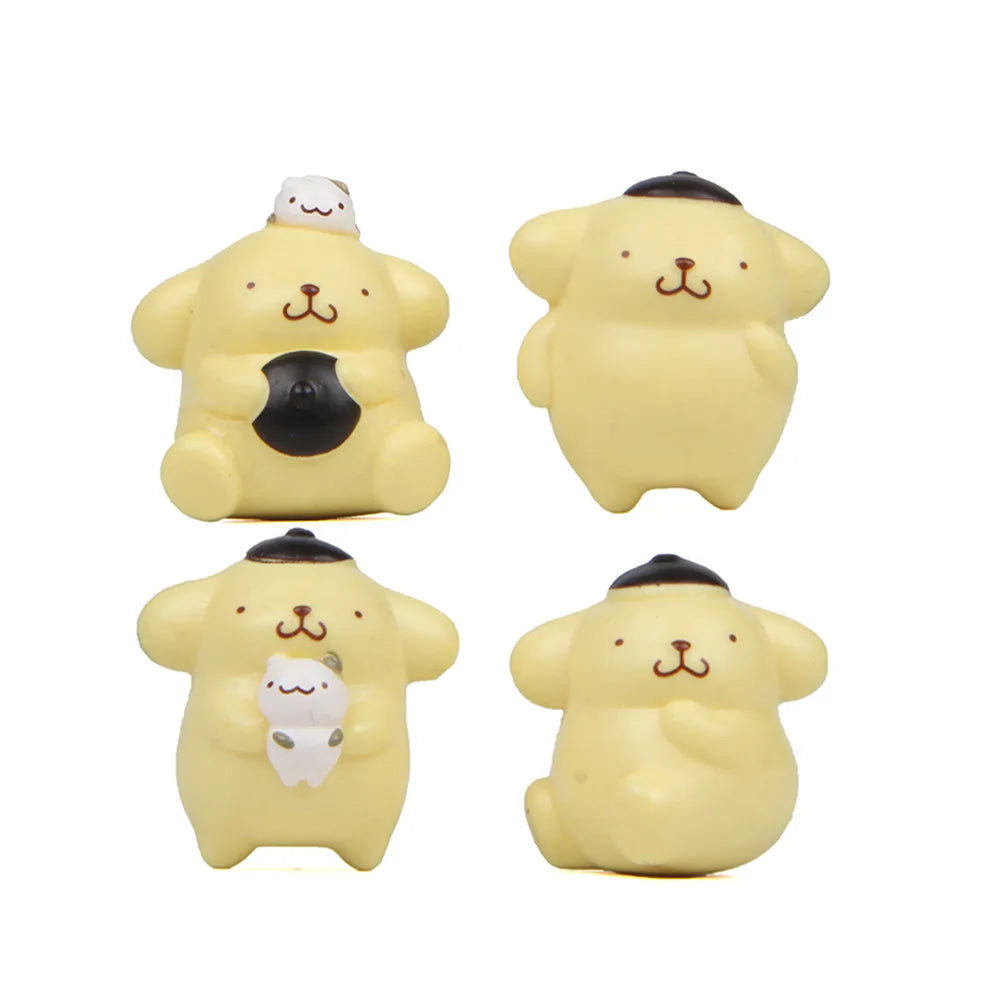 Cute Sanrio Action Figures Pompompurin Set 4 Piece For Kids - ToylandEU