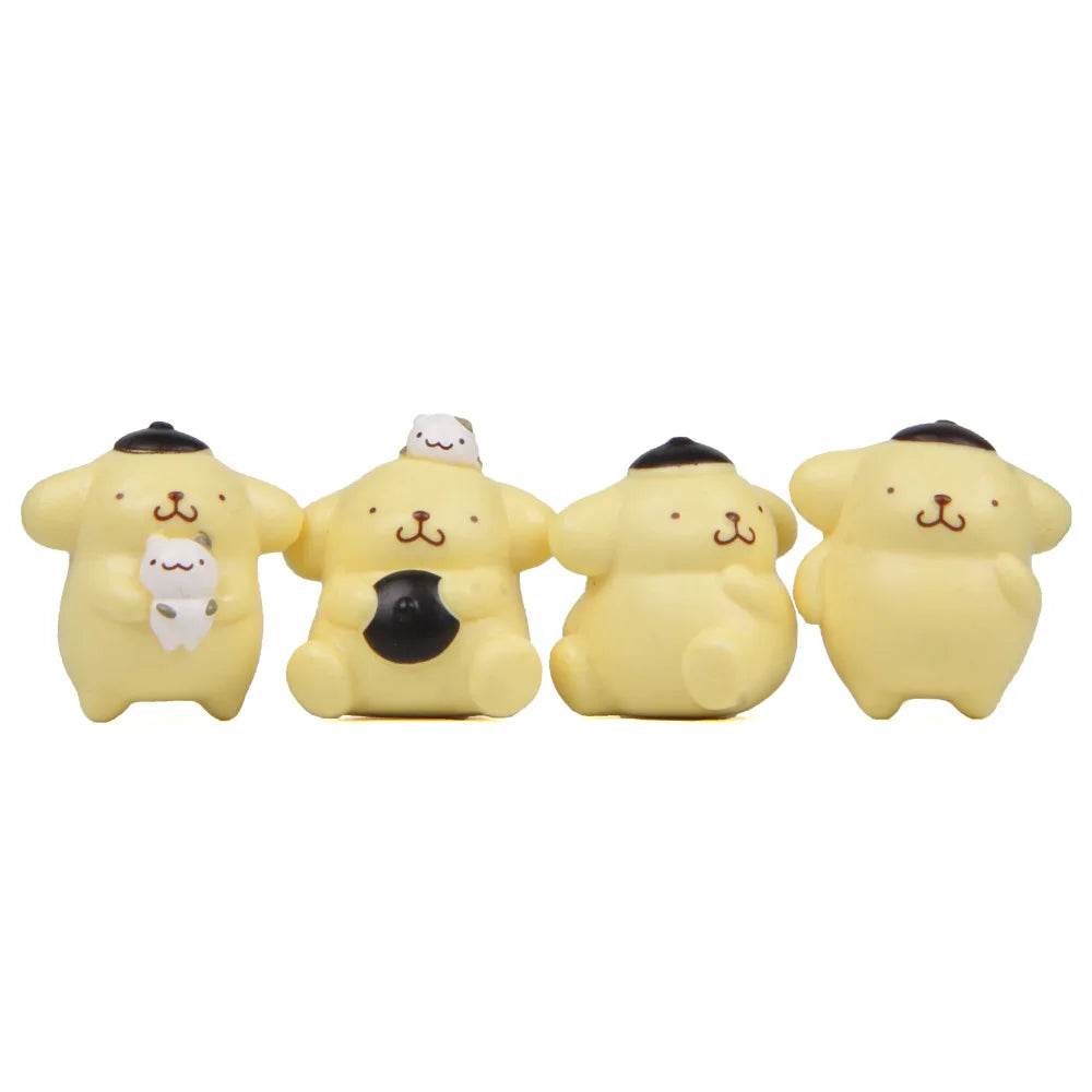 Cute Sanrio Action Figures Pompompurin Set 4 Piece For Kids - ToylandEU