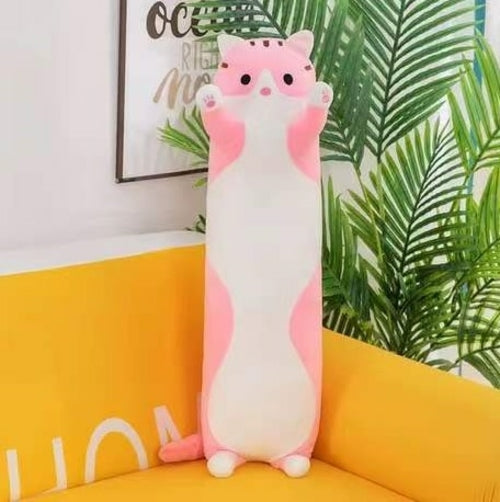 Long Body Cat Plush Toy with Cushion and Stuffed Doll for Kids" - "Adorable Long Body Cat Plush Toy with Cushion and Stuffed Doll ToylandEU.com Toyland EU