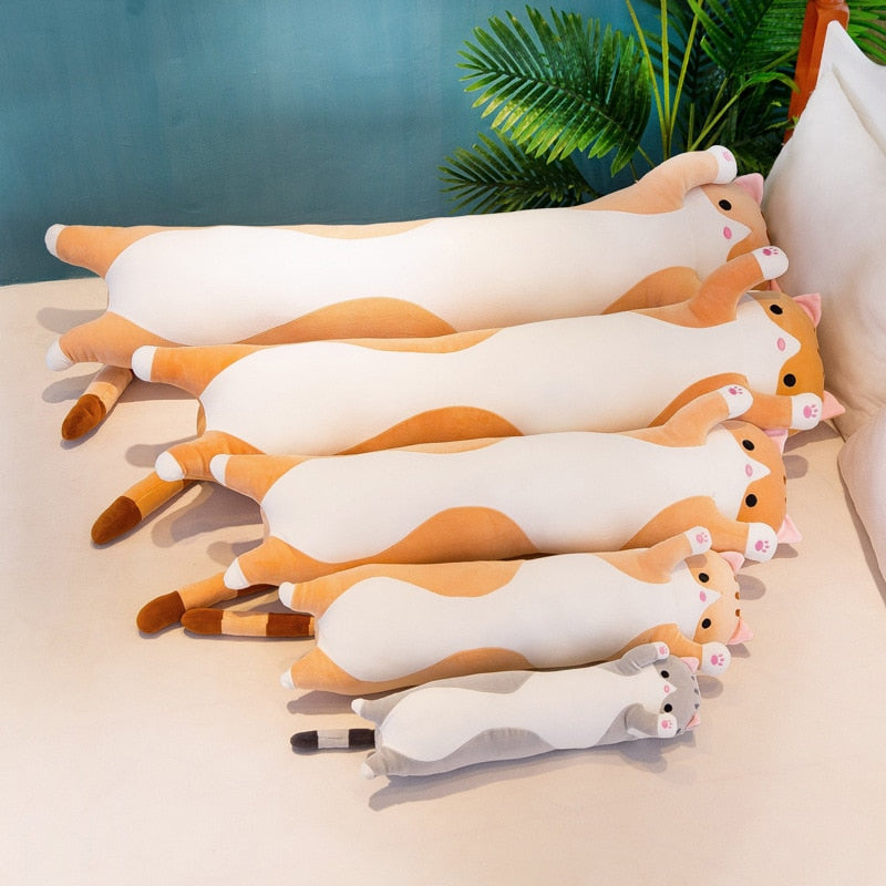 Long Body Cat Plush Toy with Cushion and Stuffed Doll for Kids" - "Adorable Long Body Cat Plush Toy with Cushion and Stuffed Doll - ToylandEU