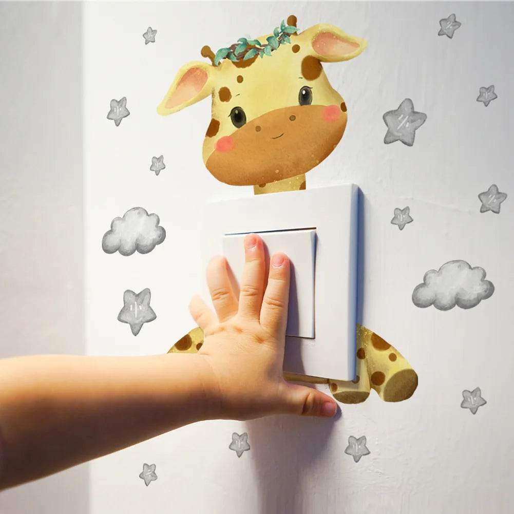 Cute Switch Panel Sticker Animal Shapes For Kids Bedroom - ToylandEU