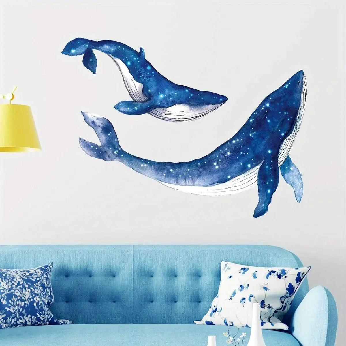  Cute Watercolor Whale Wall Sticker 30x40CM Toyland EU -  ToylandEU™