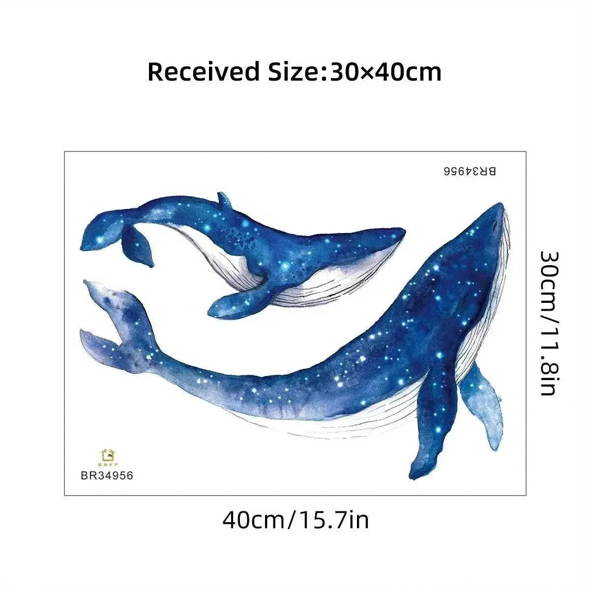  Cute Watercolor Whale Wall Sticker 30x40CM Toyland EU -  ToylandEU™