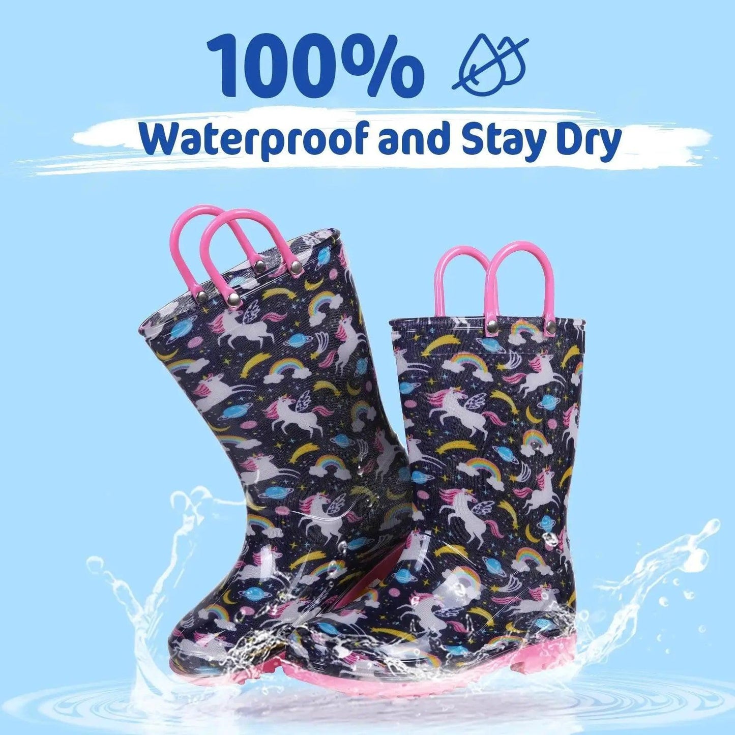  Cute Waterproof Toddler Rain Boots - Dino Unicorn Design -  ToylandEU™