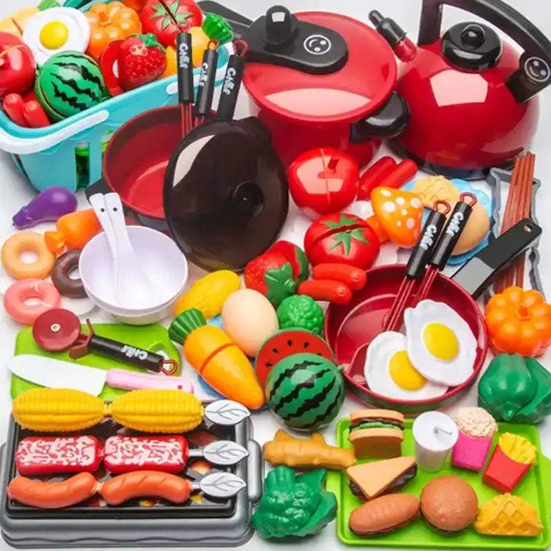  Cutting Play Food Set Safe Plastic Pretend Kitchen Toys -  ToylandEU™