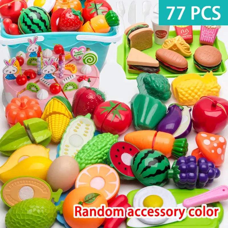  Cutting Play Food Set Safe Plastic Pretend Kitchen Toys -  ToylandEU™