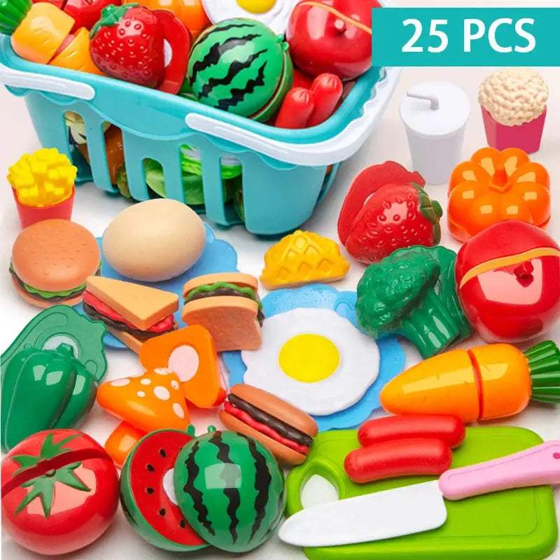  Cutting Play Food Set Safe Plastic Pretend Kitchen Toys -  ToylandEU™
