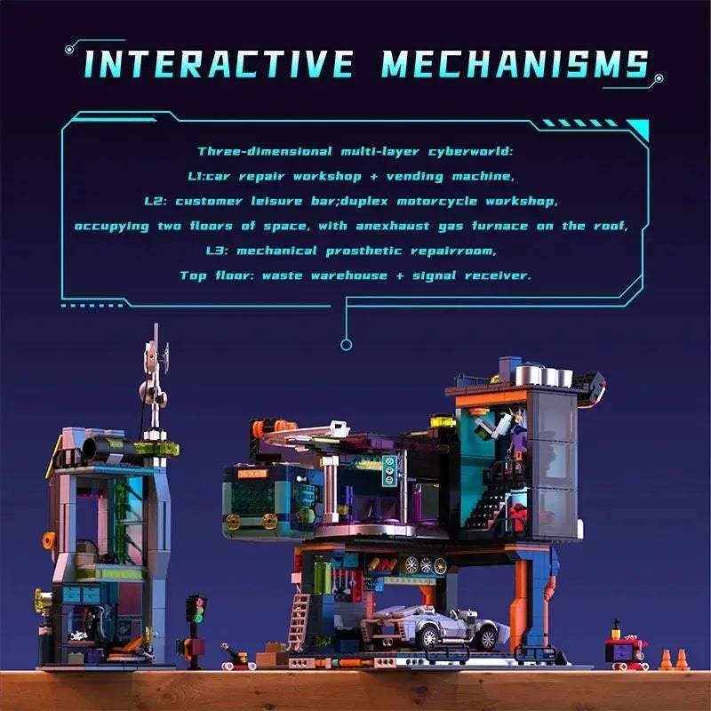 Cyberpunk City Building Blocks Set For Creative Modular Construction - ToylandEU