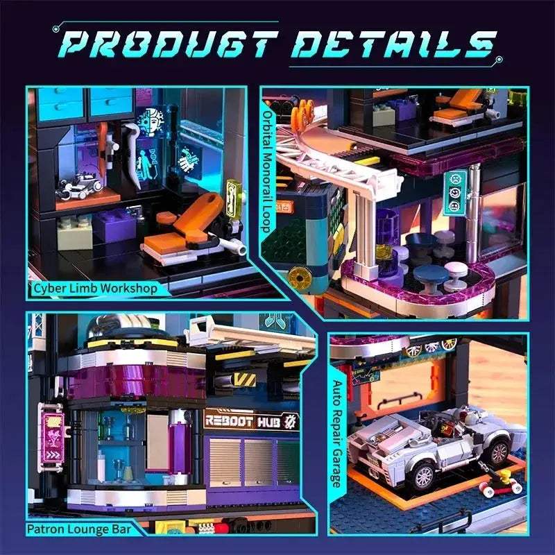 Cyberpunk City Building Blocks Set For Creative Modular Construction - ToylandEU