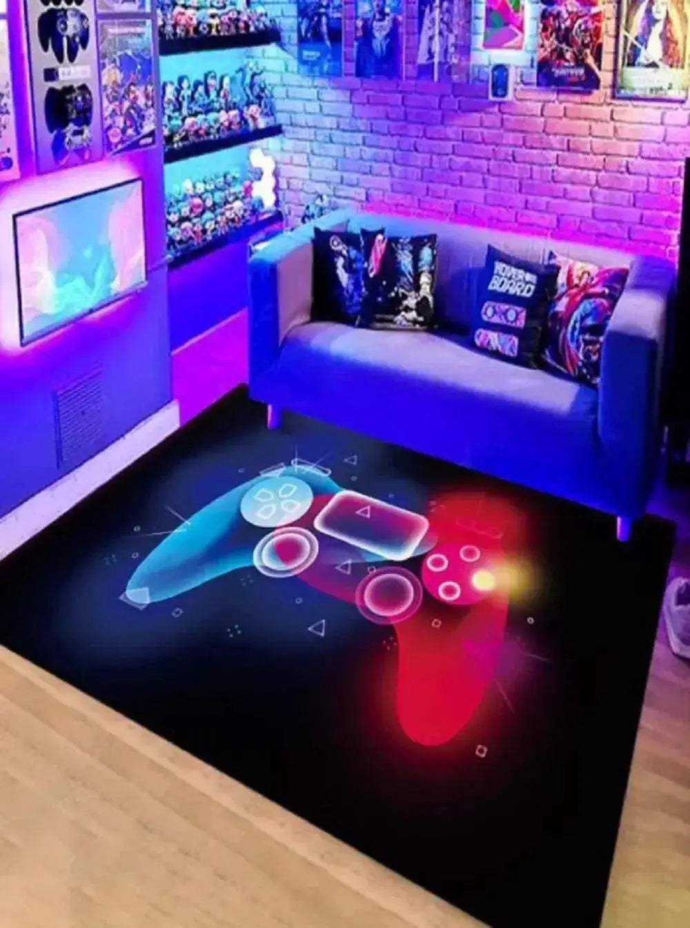 Cyberpunk Esports Gaming Carpet Crystal Velvet Floor Mat Washable - ToylandEU