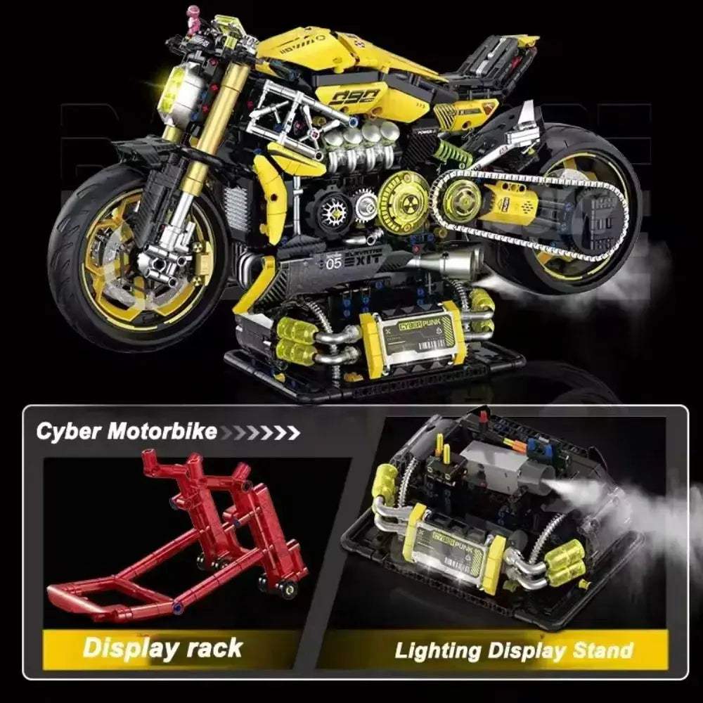 Technic Cyberpunk Anime Motorcycle Model Building Blocks Assembly Set Bricks 1:5 Size MOC Motorbike Toys Gift For Children Kids - ToylandEU