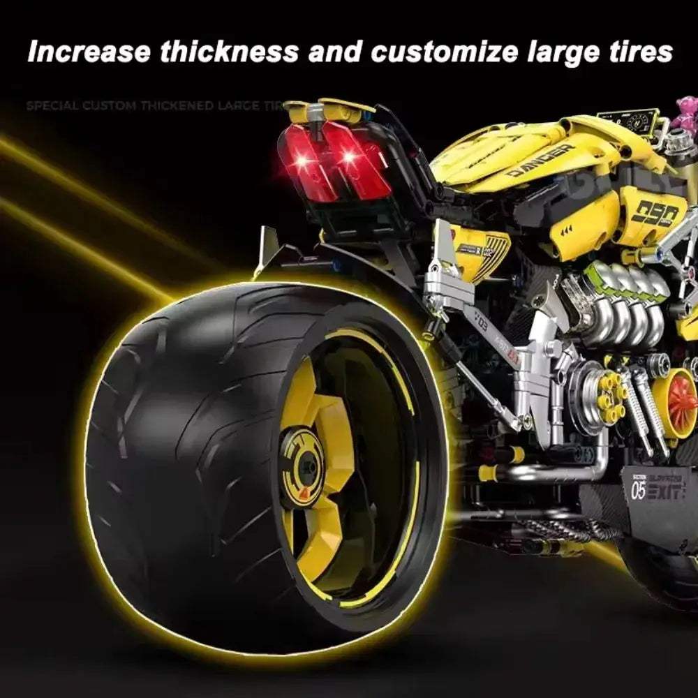 Technic Cyberpunk Anime Motorcycle Model Building Blocks Assembly Set Bricks 1:5 Size MOC Motorbike Toys Gift For Children Kids - ToylandEU