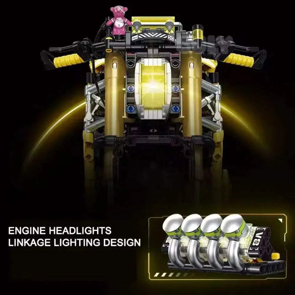 Technic Cyberpunk Anime Motorcycle Model Building Blocks Assembly Set Bricks 1:5 Size MOC Motorbike Toys Gift For Children Kids - ToylandEU