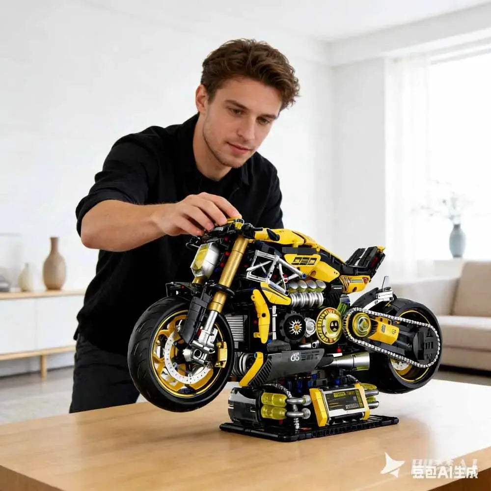 Technic Cyberpunk Anime Motorcycle Model Building Blocks Assembly Set Bricks 1:5 Size MOC Motorbike Toys Gift For Children Kids - ToylandEU