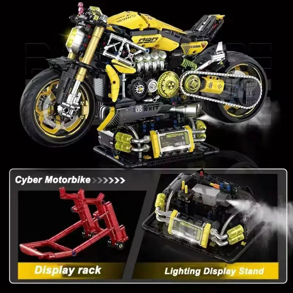  Cyberpunk Motorcycle Building Blocks Model Kit Gift Set -  ToylandEU™