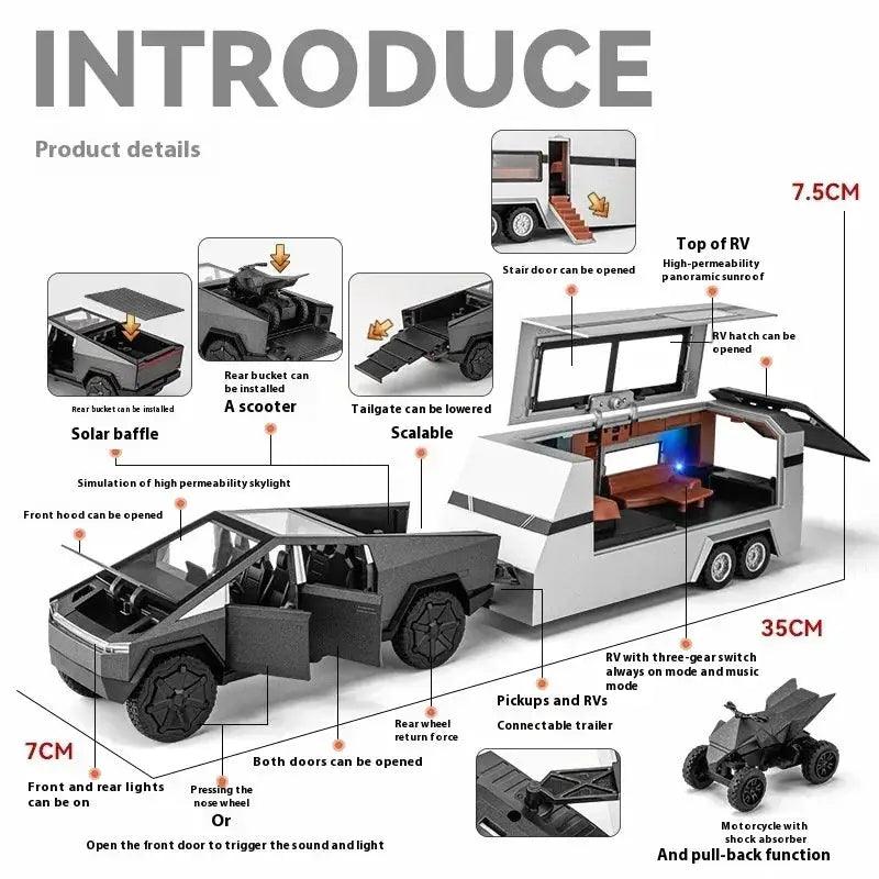  Cybertruck 1 To 32 Scale Alloy Diecast SUV Sound Light -  ToylandEU™