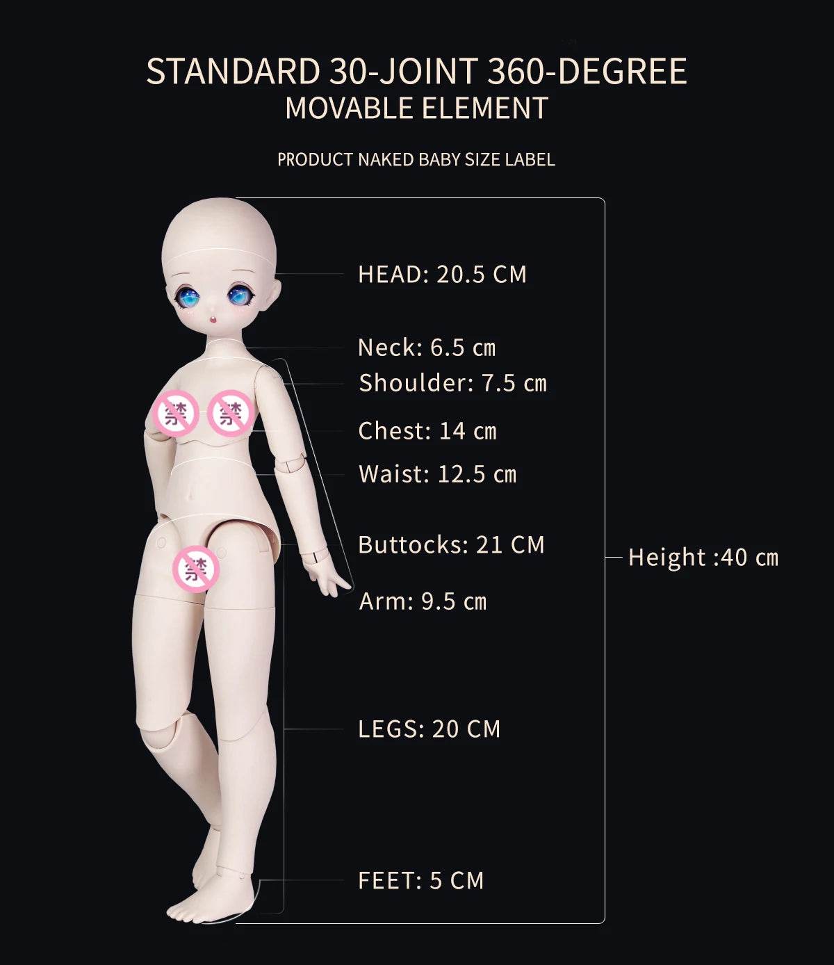 DBS 1/4 BJD 45cm Doll Anime Style with Clothes and Shoes - ToylandEU