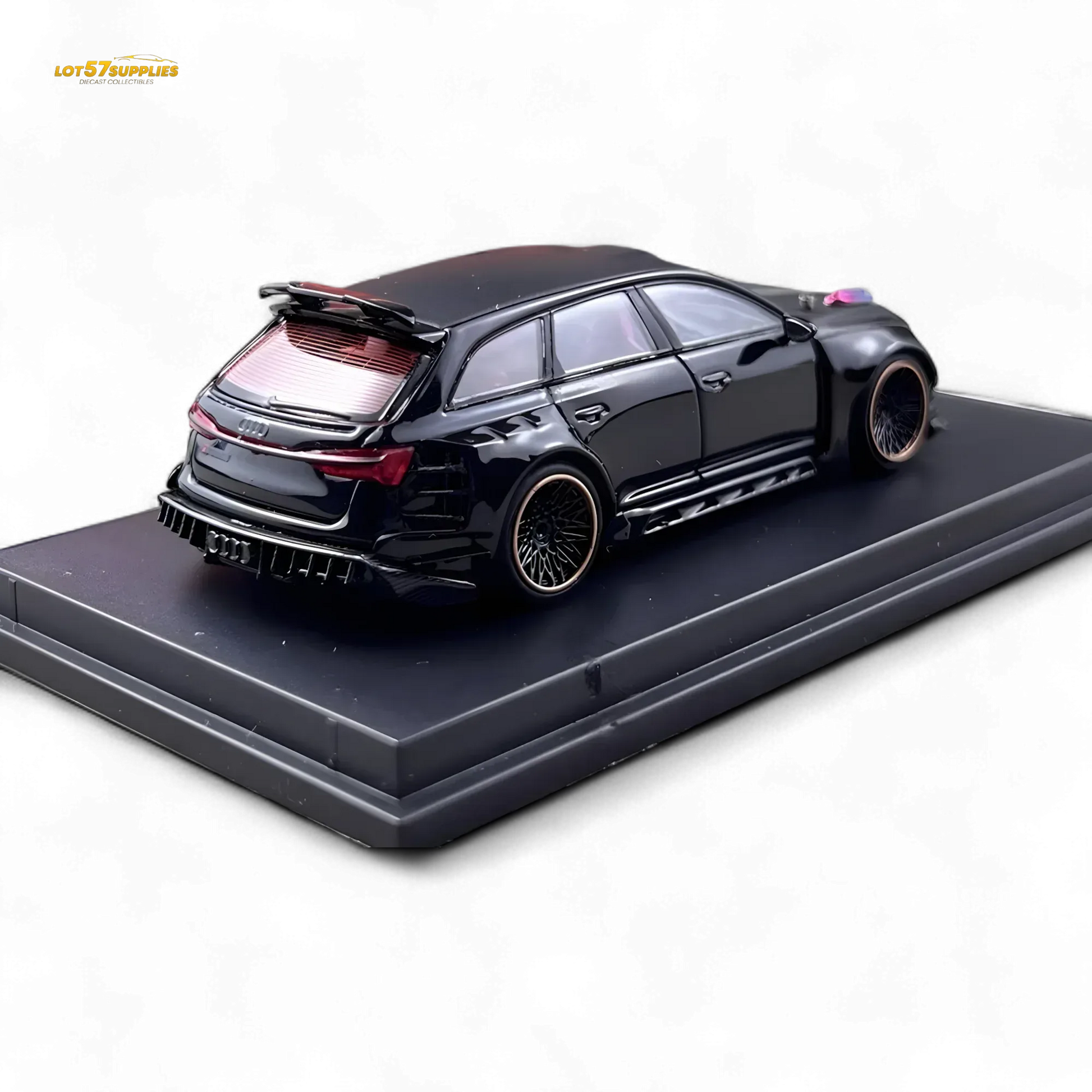 DCM Modified Audi RS6 Wagon Metallic Black - Engine & Openable Hood 1:64 - ToylandEU