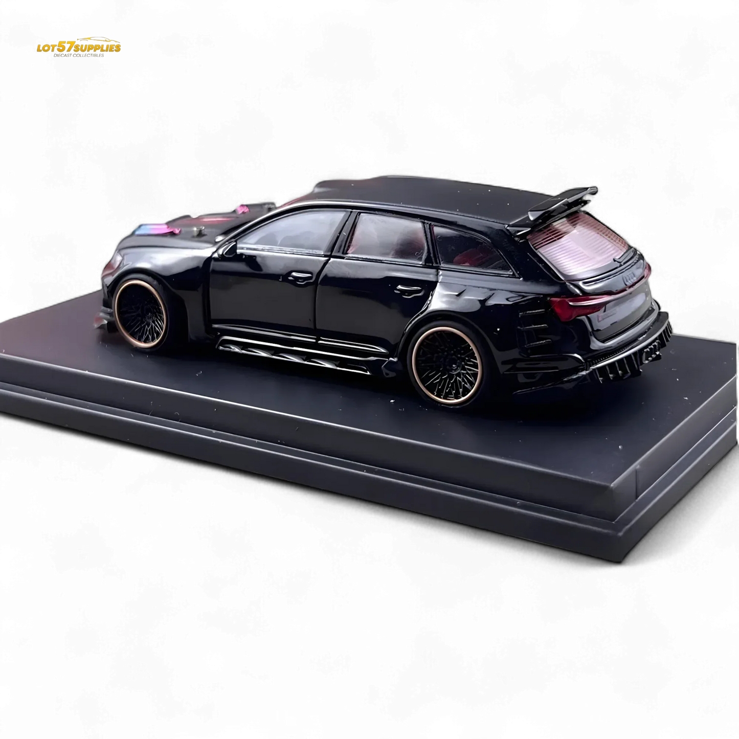DCM Modified Audi RS6 Wagon Metallic Black - Engine & Openable Hood 1:64 - ToylandEU