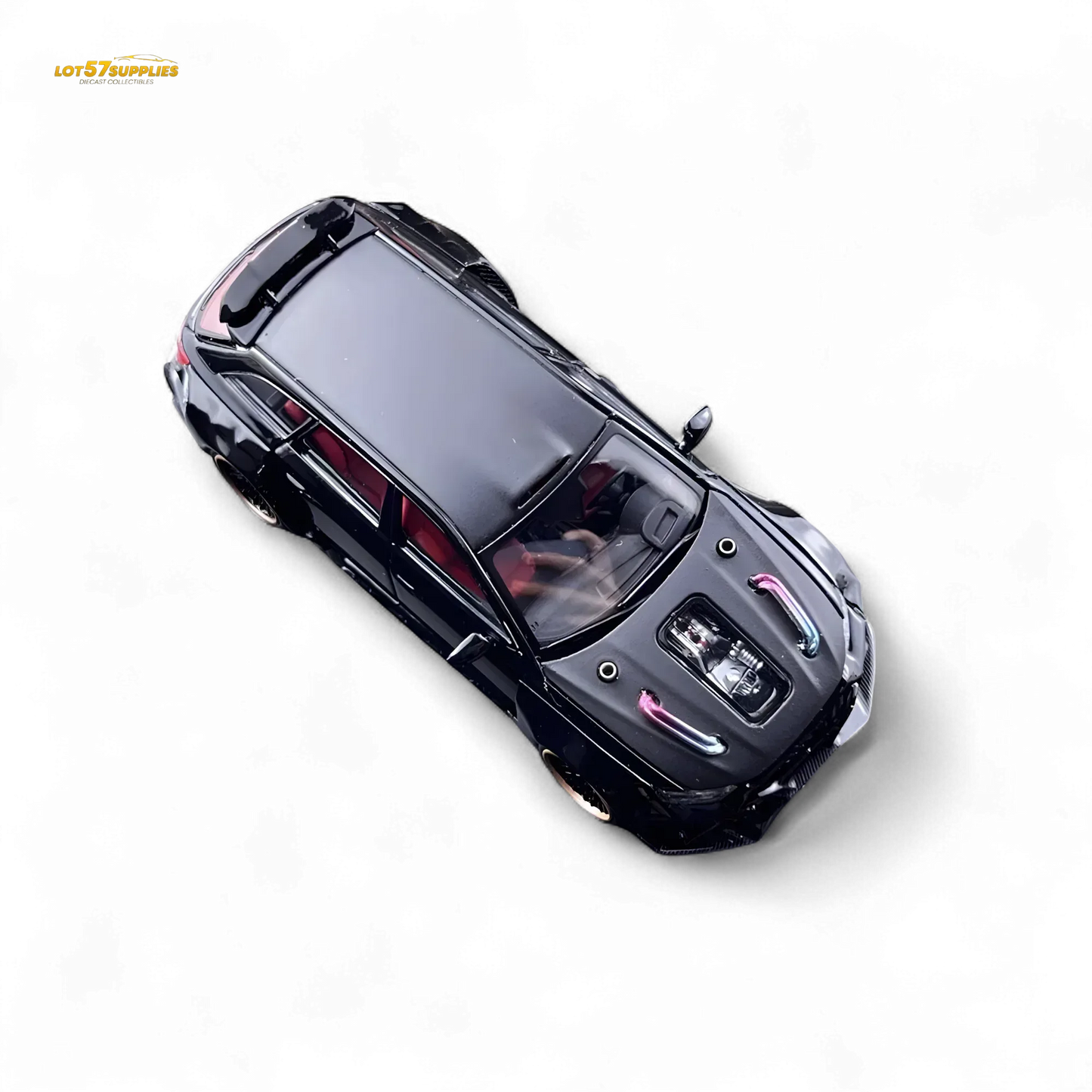 DCM Modified Audi RS6 Wagon Metallic Black - Engine & Openable Hood 1:64 - ToylandEU