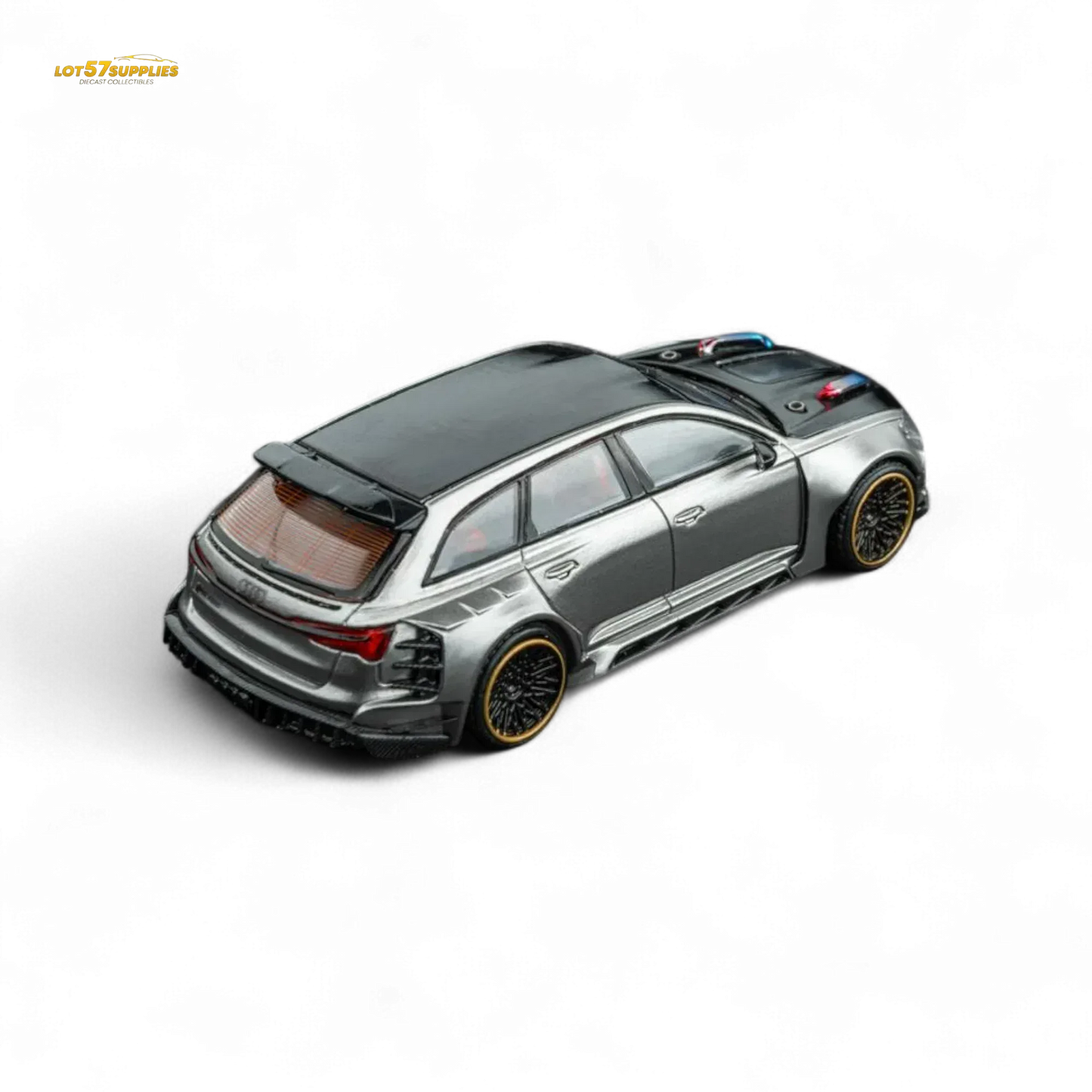 DCM Modified Audi RS6 Wagon Silver/Gray With Ferrari Engine & Openable Hood 1:64 - ToylandEU