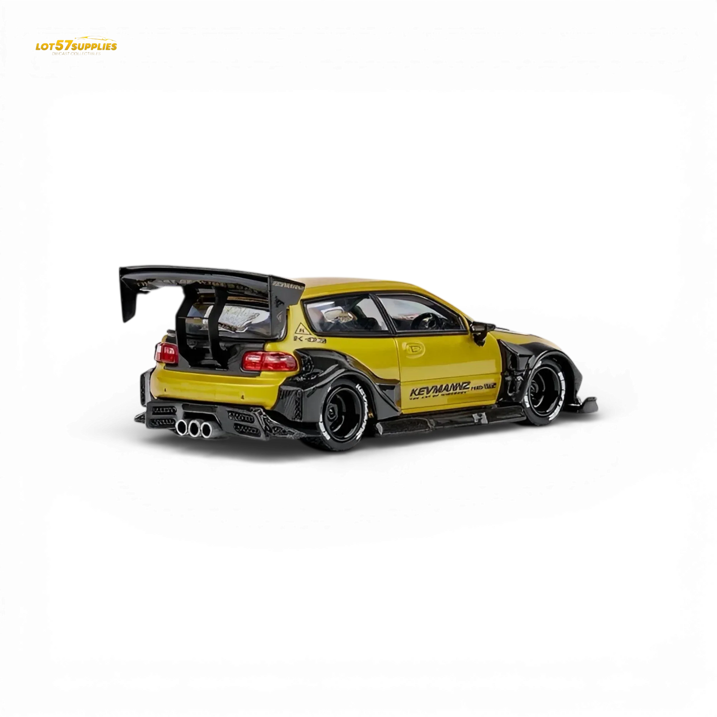 DCM Civic EG Ver.1 Gold Carbon Fiber Short Tail 1:64 - ToylandEU