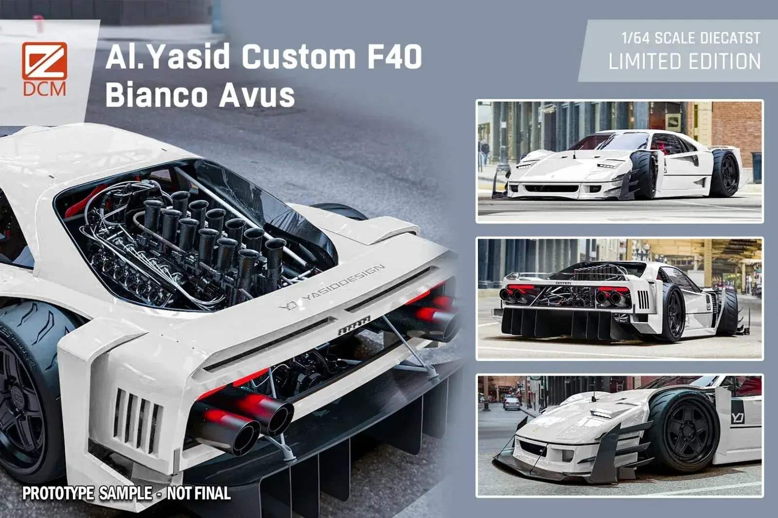 DCM Modified Ferrari F40 AI Yasid in White 1:64 - ToylandEU