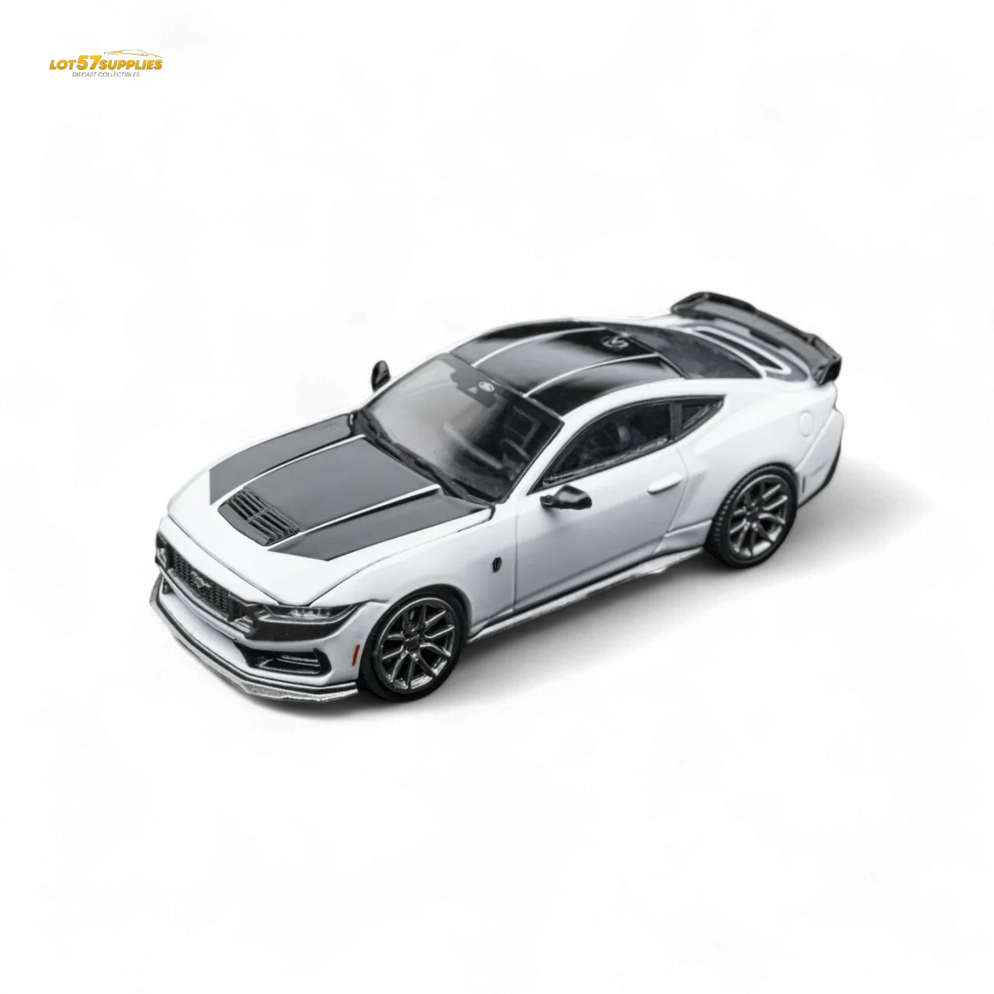 (Pre-Order) DCM Mustang Dark Horse - Crystal White - Titanium Wheels 1:64 - ToylandEU