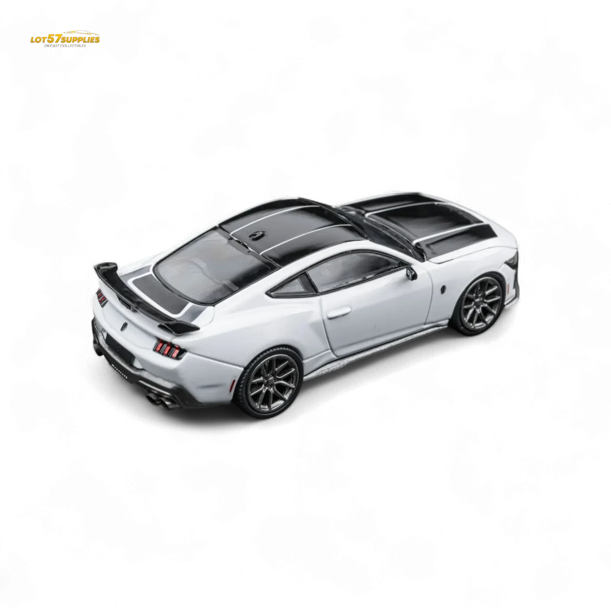 (Pre-Order) DCM Mustang Dark Horse - Crystal White - Titanium Wheels 1:64 - ToylandEU