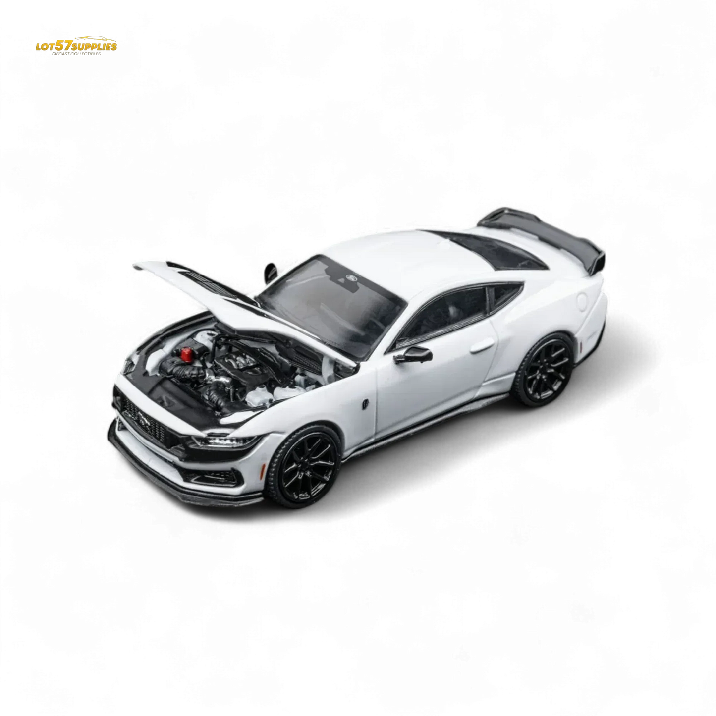 (Pre-Order) DCM Mustang Dark Horse - Crystal White - Black Wheels 1:64 - ToylandEU
