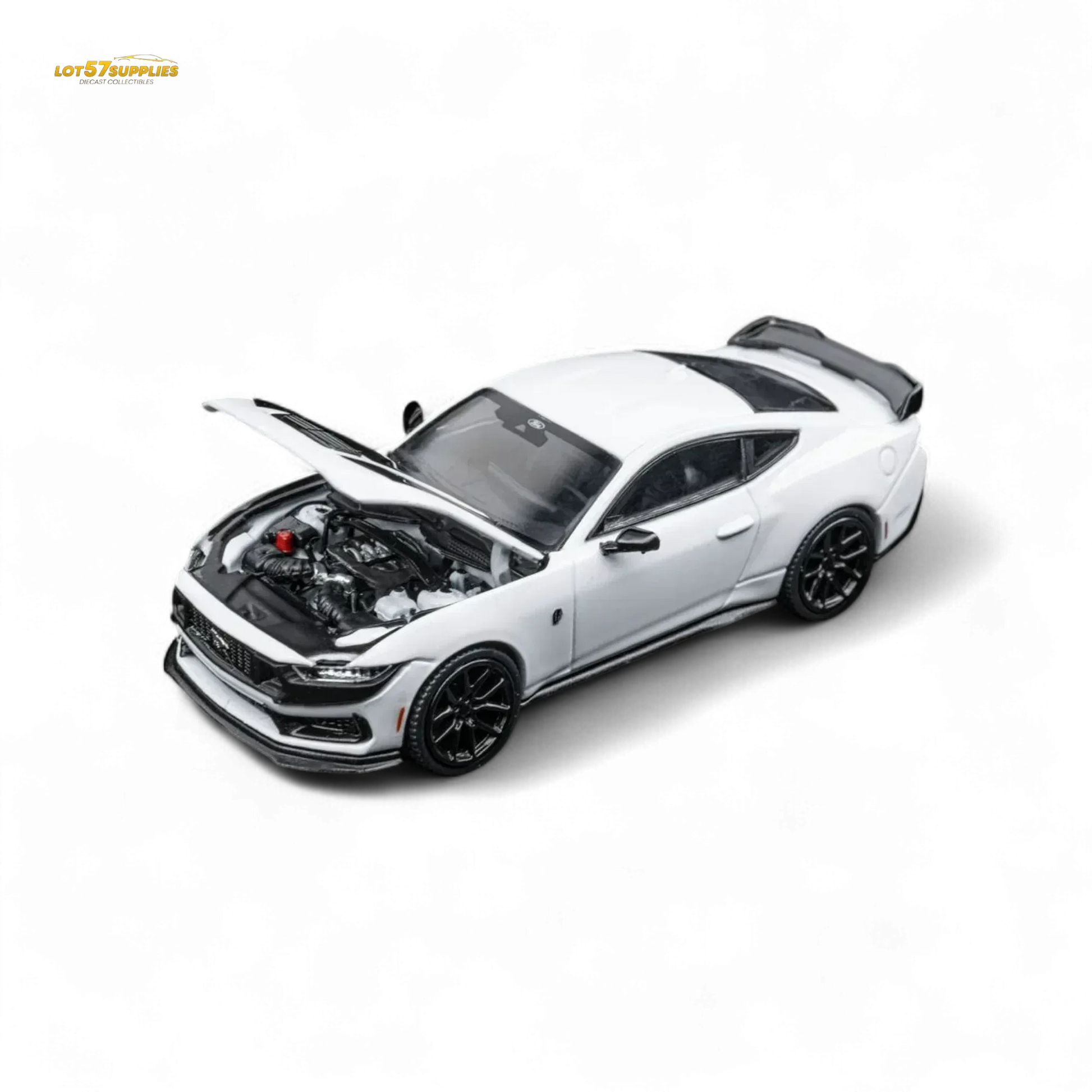 (Pre-Order) DCM Mustang Dark Horse - Crystal White - Black Wheels 1:64 - ToylandEU