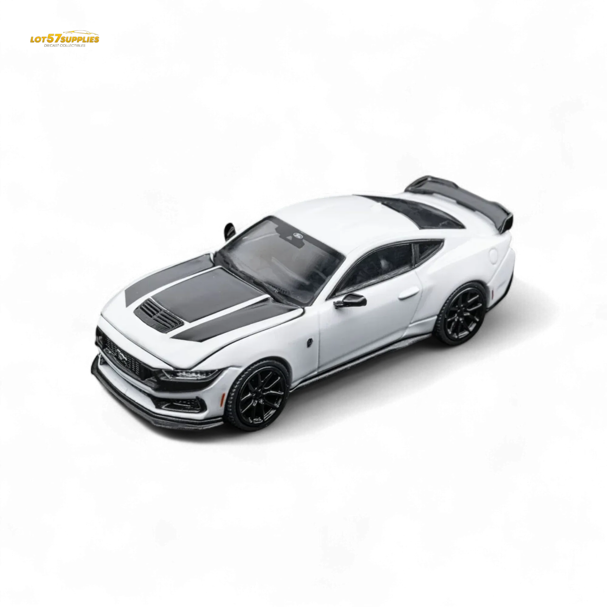 (Pre-Order) DCM Mustang Dark Horse - Crystal White - Black Wheels 1:64 - ToylandEU