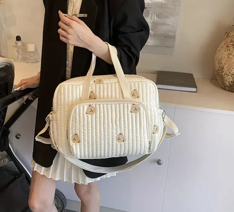 DDAXMM Diaper Bag Large Capacity Teddy Bear Embroidery For Moms On The Go - ToylandEU