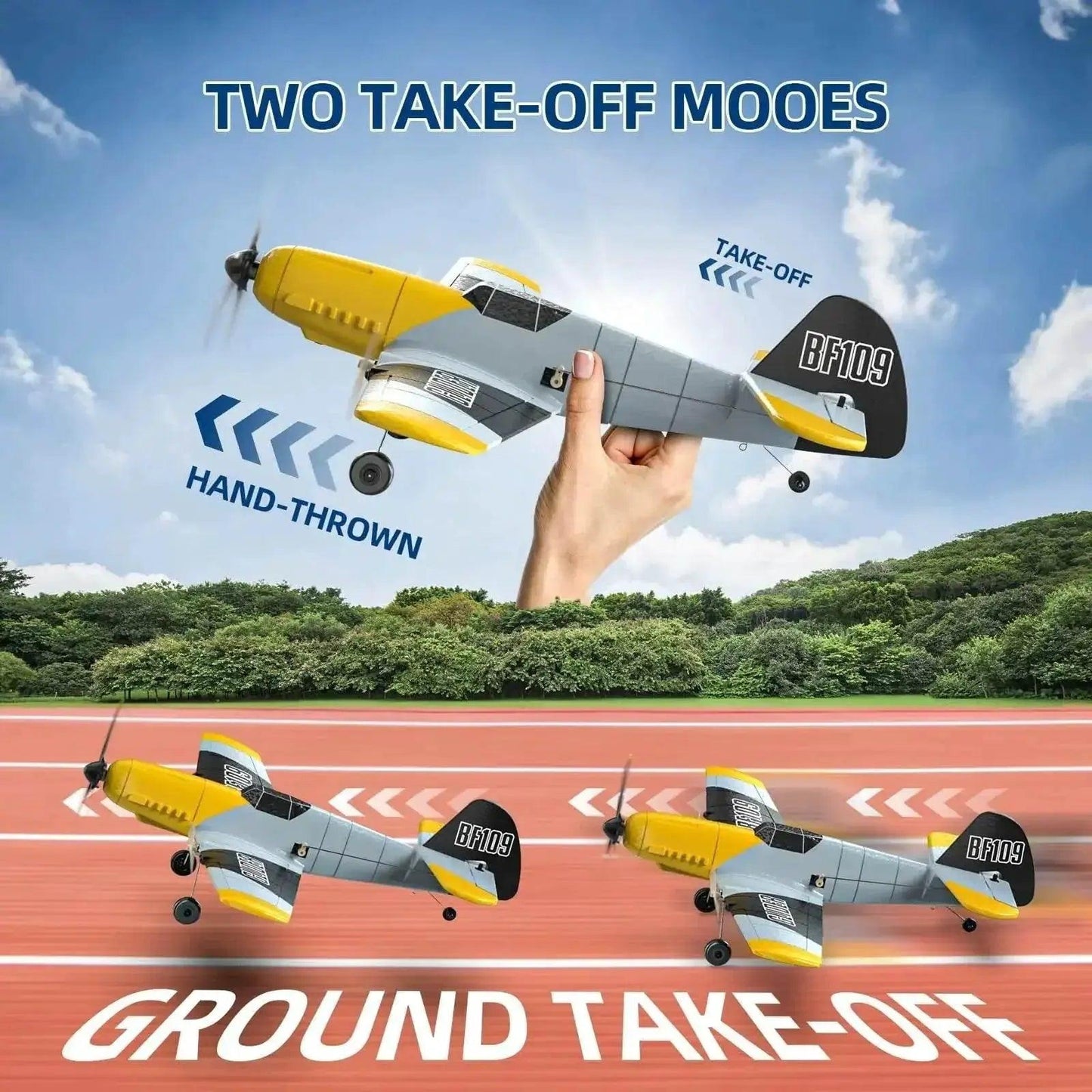  DEERC RC Plane BF-109 Easy Fly Glider for Beginners -  ToylandEU™