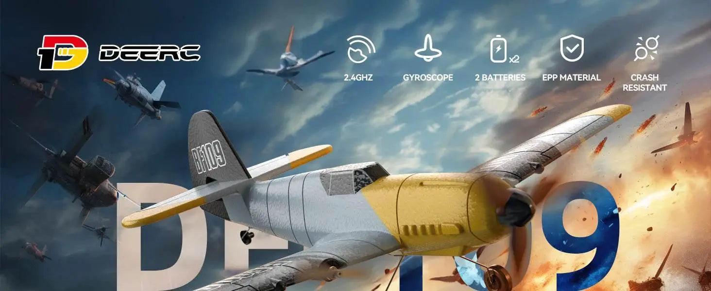  DEERC RC Plane BF-109 Easy Fly Glider for Beginners -  ToylandEU™
