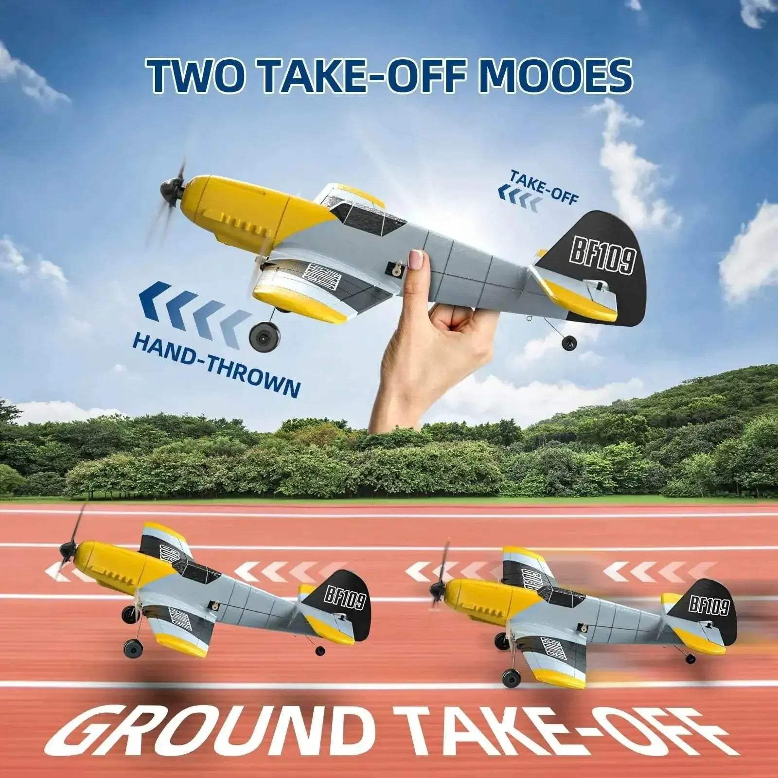  DEERC RC Plane BF-109 Easy Fly Glider for Beginners -  ToylandEU™
