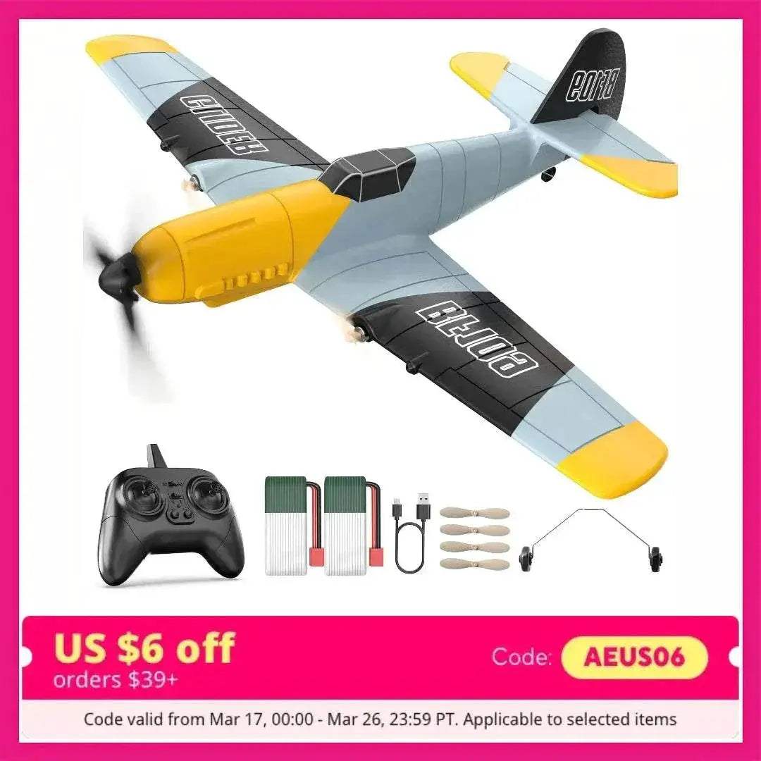 DEERC RC Plane BF-109 Easy Fly Glider for Kids Adults - ToylandEU