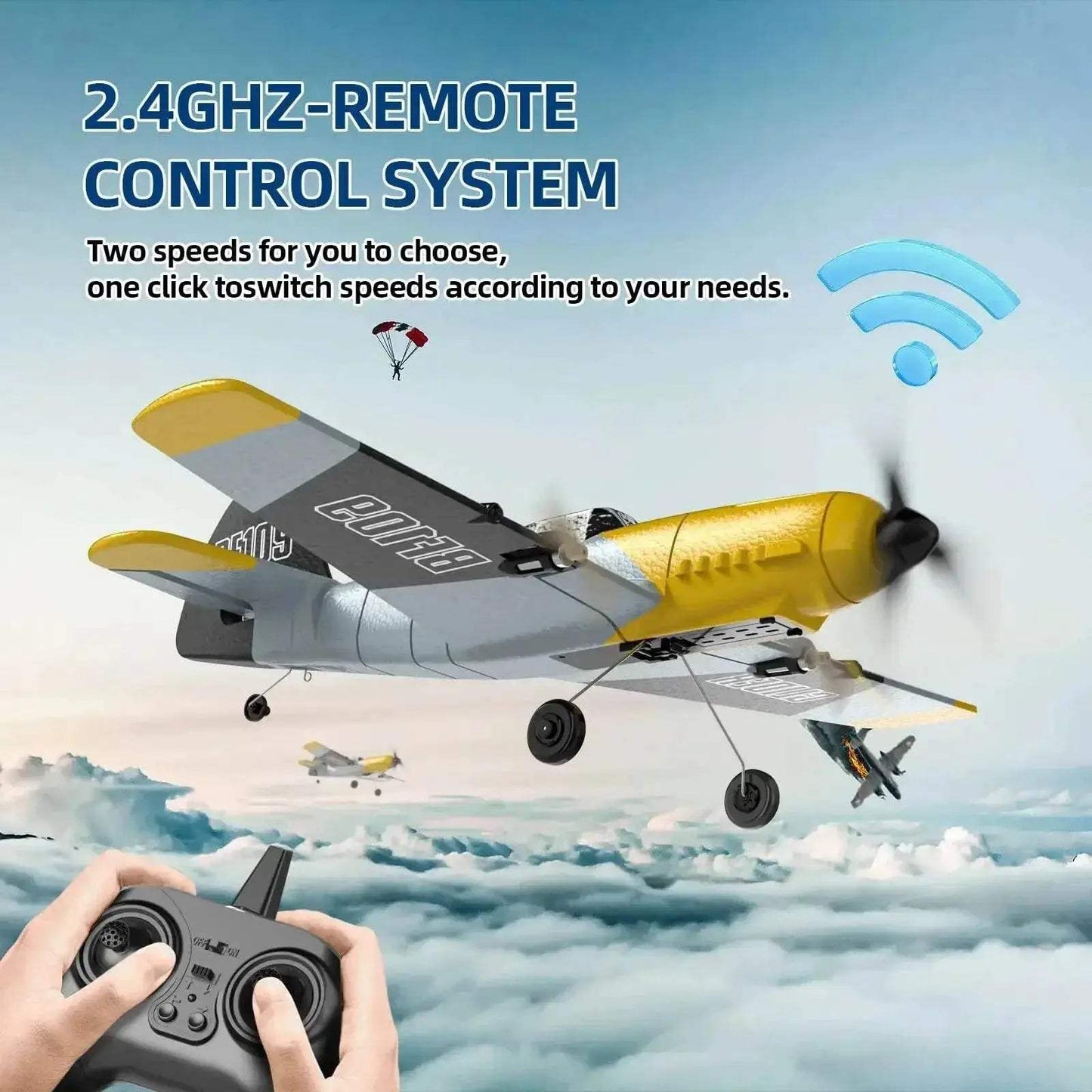 DEERC RC Plane BF-109 Easy Fly Glider for Kids Adults - ToylandEU